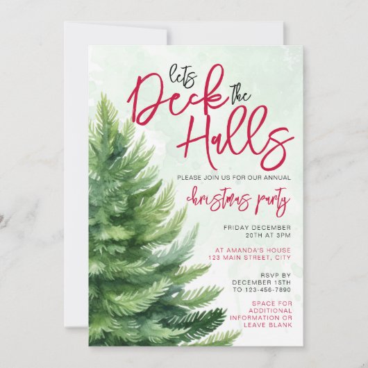 Laten we de Waterverf van het kerstfeest in de hal Kaart (Voorkant)