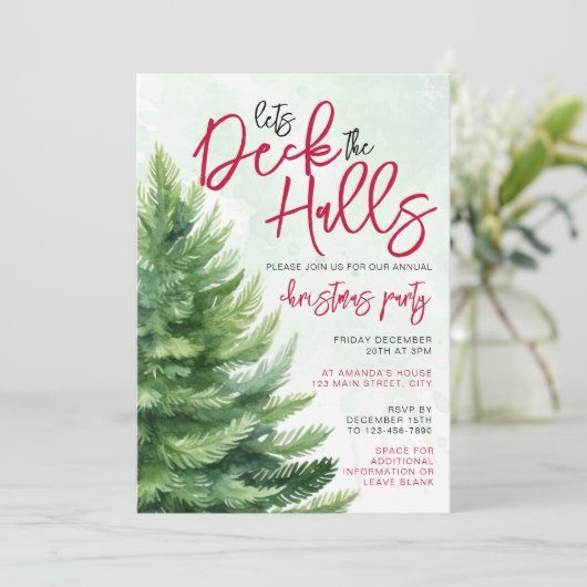 Laten we de Waterverf van het kerstfeest in de hal Kaart (Staand voorkant)