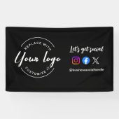 Laten we de website van Social Media Custom logo B Spandoek (Horizontaal)