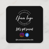 Laten we de website voor sociale media QR-code Aan Vierkante Visitekaartje (Voorkant)