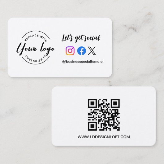 Laten we de website voor sociale media QR-code Aan Visitekaartje (Voorkant / Achterkant)