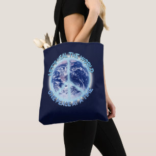 Laten we de wereld één vrede tegelijk ☮ helen tote bag