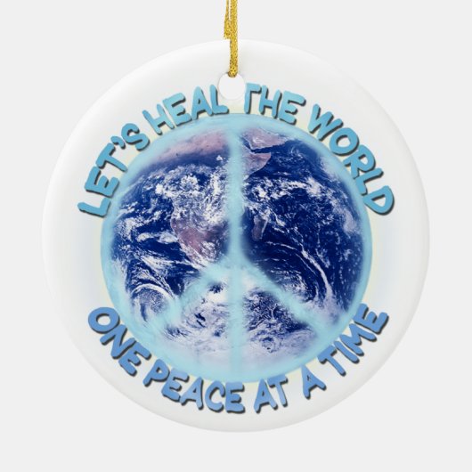 Laten we de wereld helen keramisch ornament (Achterkant)