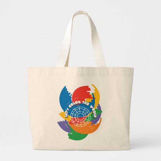 Laten we de wereld kleuren grote tote bag (Voorkant)
