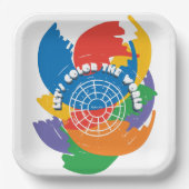 Laten we de wereld kleuren papieren bordje (Voorkant)