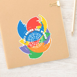 Laten we de wereld kleuren sticker