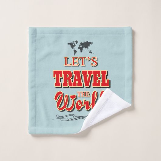 Laten we de wereld reizen bad handdoek (Wasdoekje)
