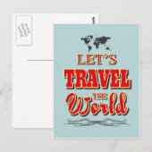 Laten we de wereld reizen briefkaart (Voorkant / Achterkant)