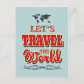 Laten we de wereld reizen briefkaart (Voorkant)