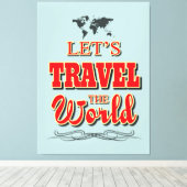 Laten we de wereld reizen canvas afdruk (Insitu (Houten vloer))