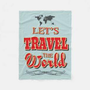 Laten we de wereld reizen fleece deken