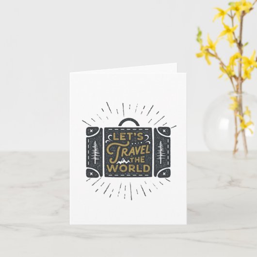 Laten we de wereld reizen kaart (Gele Bloem)