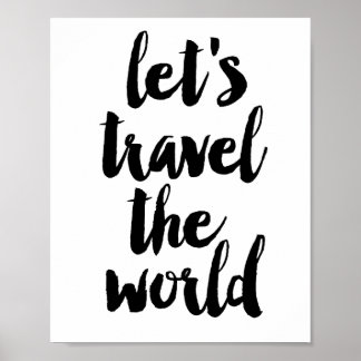 Laten we de wereld reizen poster