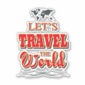 Laten we de wereld reizen sticker (Voorkant)