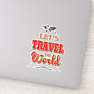 Laten we de wereld reizen sticker
