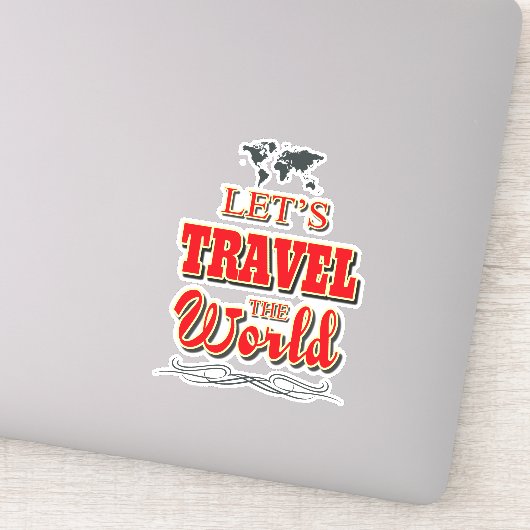 Laten we de wereld reizen sticker (Detail)