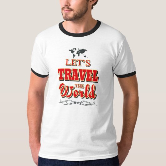 Laten we de wereld reizen t-shirt (Voorkant)