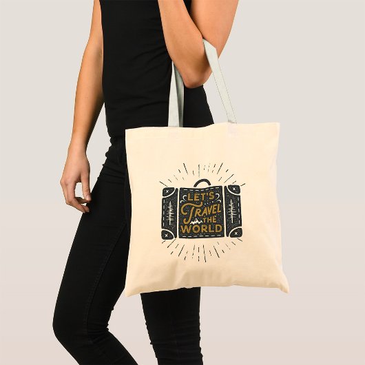 Laten we de wereld reizen tote bag