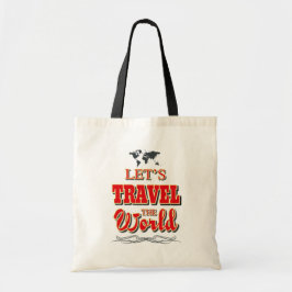 Laten we de wereld reizen tote bag