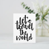 Laten we de wereld rondreizen Quote Briefkaart (Staand voorkant)