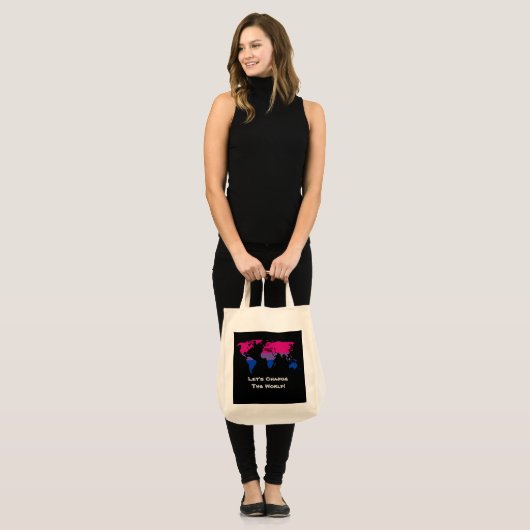 Laten we de wereld veranderen tote bag (Voorkant (model))