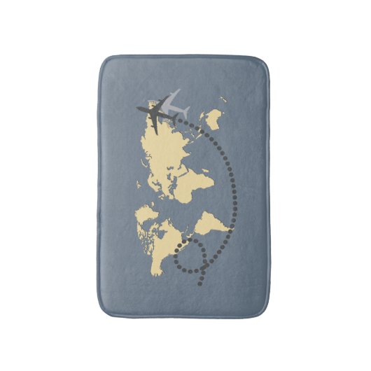 Laten we de wereldillustratie reizen badmat (Voorkant Verticaal)