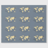 Laten we de wereldillustratie reizen cadeaupapier (Vlak)