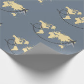 Laten we de wereldillustratie reizen cadeaupapier (Hoek)