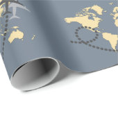 Laten we de wereldillustratie reizen cadeaupapier (Rol Hoek)