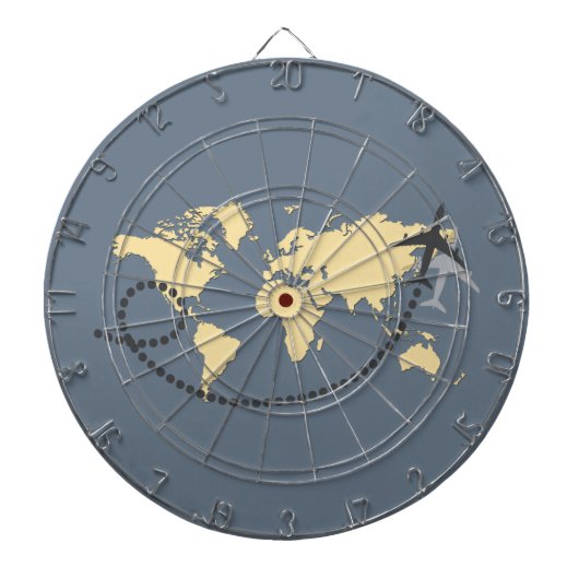 Laten we de wereldillustratie reizen dartbord (Voorkant)