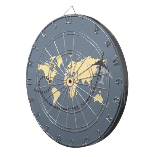 Laten we de wereldillustratie reizen dartbord (Voorkant Rechts)