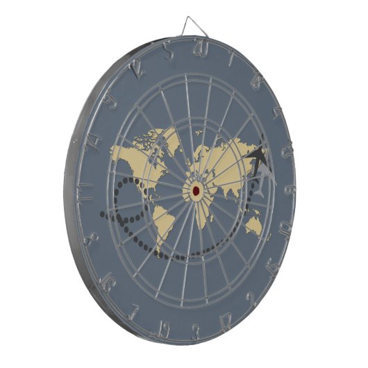 Laten we de wereldillustratie reizen dartbord (Voorkant Links)