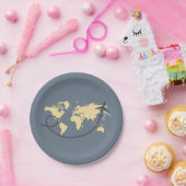 Laten we de wereldillustratie reizen papieren bordje (Feest)