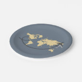 Laten we de wereldillustratie reizen papieren bordje (Gekanteld)