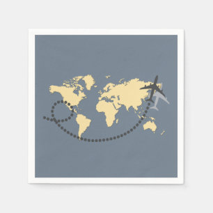 Laten we de wereldillustratie reizen servet