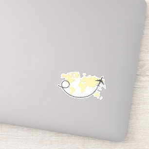 Laten we de wereldillustratie reizen sticker