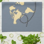 Laten we de wereldillustratie reizen theedoek (Gevouwen)