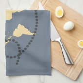 Laten we de wereldillustratie reizen theedoek (Quarter Fold)