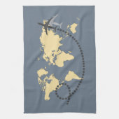 Laten we de wereldillustratie reizen theedoek (Verticaal)