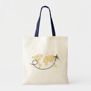 Laten we de wereldillustratie reizen tote bag