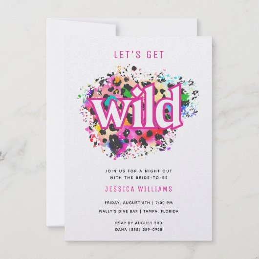 Laten we de Wilde Dierlijke Bachelorette Party hal Kaart (Voorkant)