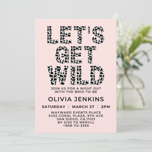Laten we de Wilde Dierlijke Bachelorette Party hal Kaart (Staand voorkant)