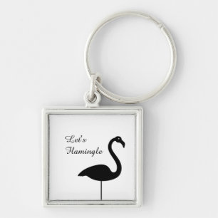 Laten we de witte Sleutelhanger Flamingle Flamingo