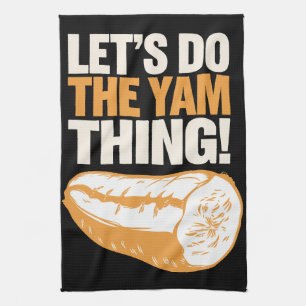 Laten we de Yam-ding doen Thanksgiving Zoete Aarda Theedoek