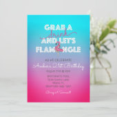 Laten we de zomerpoel van de Flamingle 21st Birthd Kaart (Staand voorkant)