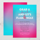 Laten we de zomerpoel van de Flamingle 21st Birthd Kaart (Voorkant / Achterkant)