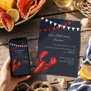 Laten we de zomerstrandfeest kust shell-ebraten kaart