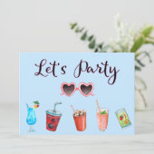 Laten we de zomervakantie Soiree houden Kaart (Staand voorkant)