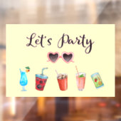 Laten we de zomervakantie Soiree houden Raamsticker (Vel 2)