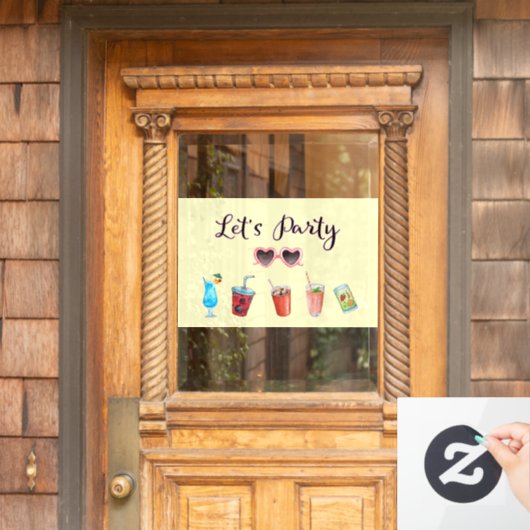 Laten we de zomervakantie Soiree houden Raamsticker (Huis Deur)